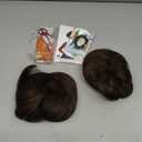 BARSDAR 2 PCS Brown Messy Bun Hair Pieces - Elastic Chocolate Brown Messy Bun Scrunchies for Women - Synthetic Thick Fluffy Donut Updo Brunette Chignons Hairpieces Hair Extensions Daily