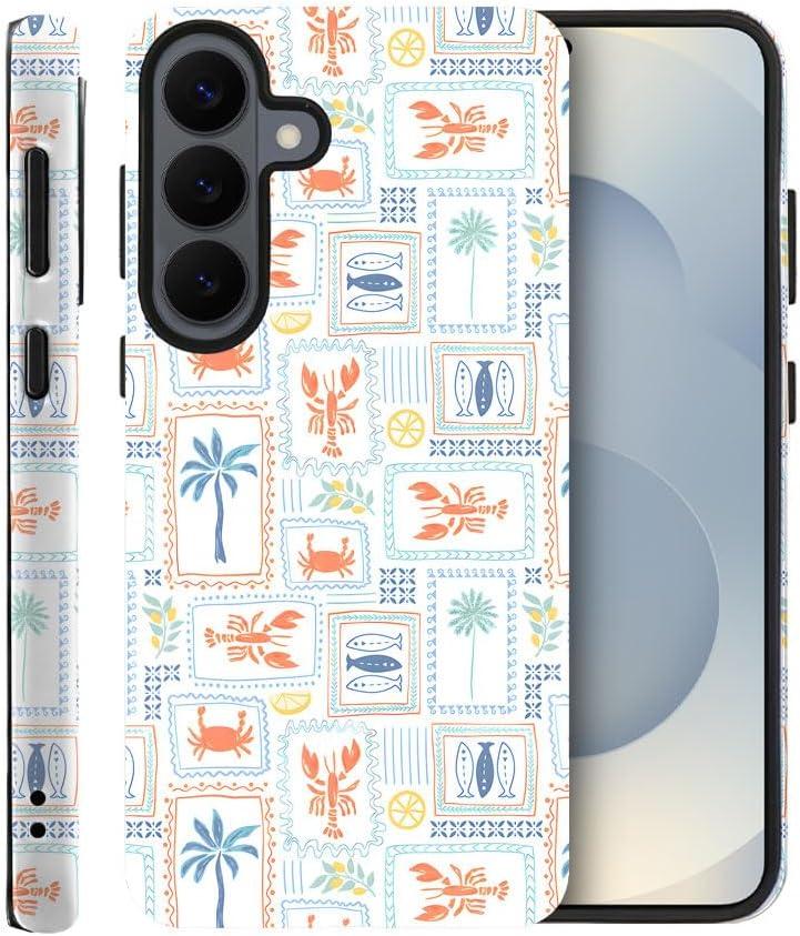 Case for Samsung Galaxy S26,Fish Summer Coastal Stamp Phone Case Military-Grade Drop Protection Cover for Women Girl - Frosted
