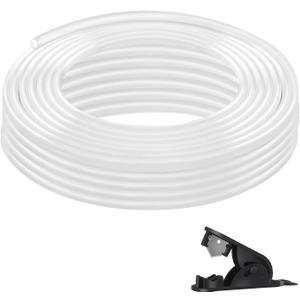 PTFE Teflon tubing 16.5ft 5m with Cutter, 4mm ID X 6mm OD 3D Printer Bowden Tube for 3mm Filament Ender (Milk White)
