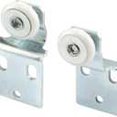 Prime-Line N 7533 Sliding Closet Door Roller Kit, 3/4 In. Wheel Diameter, Convex (Round) Edge Plastic, Stamped Steel Construction, Includes 3/8 and 1/2 In. Offset Pairs (1 Pack)