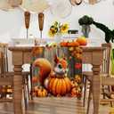 2 x Pumpkin Squirrel Fall Table Runner 108 Inch Seasonal Autumn Thanksgiving Kitchen Dining Room Table Decorations for Home Party Decor