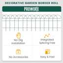 PROWORX 2 Rolls Green Garden Fence Border, 14 in x 40 ft Metal Folding Fence Wire Roll Garden Border Edging, Garden Fence Roll Flower Bed Fencing for Outdoor Yard