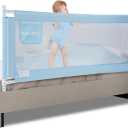 welspo Bed Guard Swing Down Bedrail for Convertible Crib, Kids Twin, Double, Full Size Queen & King Mattress(Blue)