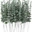 RECUTMS 36PCS Eucalyptus Leaves Stems 15Inch Artificial Green Leaf Branches Plant Bundle for Indoor Outdoor Home Office Wedding Centerpiece Flower Bouquet Floral Arrangement Table Farmhouse Decoration