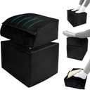 Adjustable Foot Rest Under Desk Removable Warmer Pocket Desk Foot Stool with High-Density Foam and Washable Cover Ergonomic Black Leg Rest for Home Office