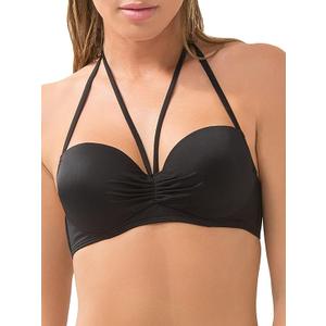 Smart & Sexy Women’s Swim Secret Halter Underwire Bikini Top, Size 34 DD, Black