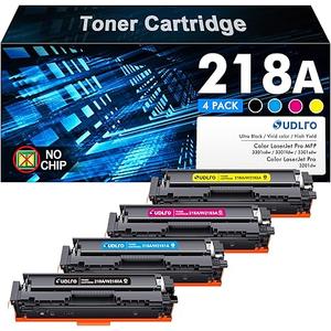 218A Toner Cartridges 4 Pack - MFP 3301fdw 218A Toner Replacement for HP 218A HP 218X Work for Color Laser Pro 3301fdw 3301cdw 3201dw 3301sdw Printer Ink W2180A , No CHIP, Black Cyan Yellow Magenta