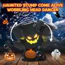Rechargeable Bubble Machine - Automatic Bubble Blower Haunted Stump - Wobbly Head Fun, Glow Eyes - Outdoor Play, Wedding, Birthday Party, Gifts Toys for Boys, Girls, Kids, Toddlers (Black)