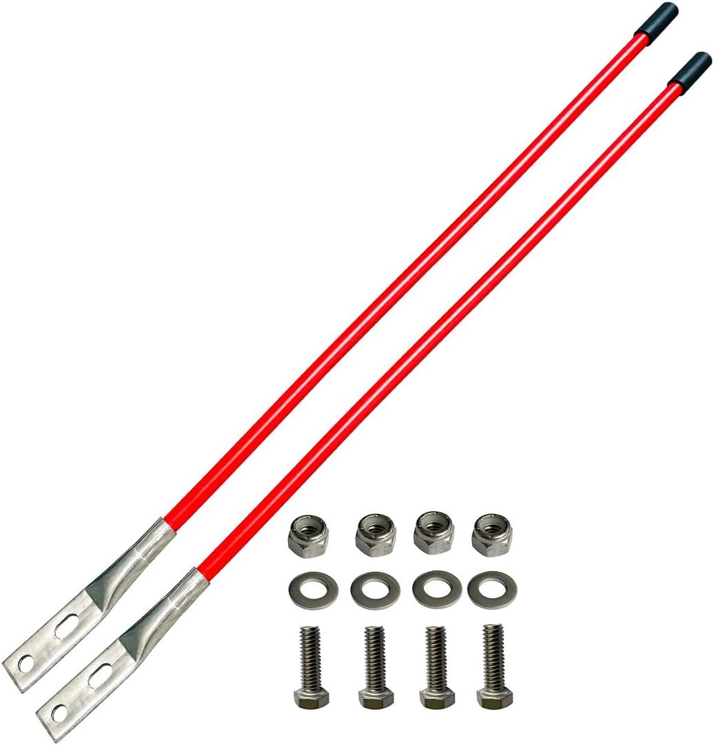 Snow Plow Blade Markers Guides Kit Red 27" Internal All Steel Wire Never Breaks 304L Stainless Steel Joint High Visibility Easy Installation for Blizzard Boss SNO-Way Western Snowplows