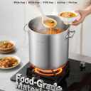 VEVOR Stainless Steel Stock Pot, 21-Quart Stainless Steel Stockpot with Glass Lid, PFOA-Free, PFAS-Free, Compatible with Gas Stoves, Induction Cooktops, Electric Stoves, for Soups, Stews, and Pasta