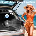 Camping Fan Rechargeable, 20000mAh Battery Powered Portable Fan with LED Light & Hook, 4-Speed 270 Adjustable, Camping Essentials for Tent, Travel, Car, Outdoor, Indoor, BBQ, Fishing, Jobsite