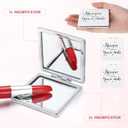 Qunclay 12 Pcs Mini Compact Mirrors Bulk Inspirational Appreciation Mirror Gifts Portable Square Pocket Mirrors for Women Mother's Day Coworker Church Party Favors(White, Never Forget)