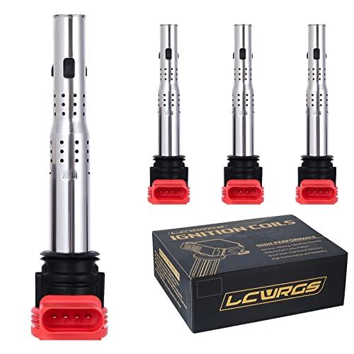 Set of 4 Ignition Coils Fits for 2.0T Audi A4 A6 Volkswagen VW CC Passat GTI 2008 2009 2010 2011 2012 2013 2014 2015 2016 2.0 Coil Packs Replaces# 06E905115E 06H905115B UF529