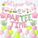 Golf Birthday Party Decorations Balloon - Pink Let's Par-Tee Golf Theme Decoration with Banner Garland Balloons, Sports Themed Party Supplies for Golfer Lover Birthday Retirement