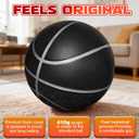 Silent Basketball Size 7 (29.5") Noiseless Indoor Basketball for Quiet Dribbling and Indoor Training, Pro Grooved Airless PU Foam Basketball Real Feel Higher Bounce Quieter