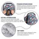 Metplus 2 in 1 Dinosaur Baby Car Seat Cover, Car Seat Canopy for Babies, Mom Multiuse Nursing Cover, Minky Baby Carrier Covers, Newborn Boy Girl, Peekaboo Opening