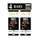 Lindt Excellence, 90% Dark Chocolate Candy Bar, 4ct, 3.5 oz. Bars (EXP 04/30/27)