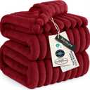 Bedsure GentleSoft Red Fleece Blanket for Couch - Cozy Soft Blankets for Women, Cute Small Throws for Girls, 108x90 Inches