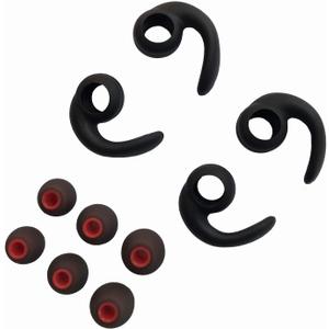 Earbuds Replacement Tips Soft Silicone Earbud Locks Sport Grips Earphones Stabilizer Fins Wings Tips for in-Ear and Ear Canal Earbuds (2Black-M)