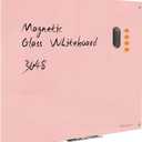 Magnetic Glass Dry Erase Board - White Board 48 x 36 Inch Wall Mounted Glass Whiteboard, Large Frameless Glass White Board for Wall Office, Home & School, Pink