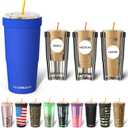 Frost Buddy Togo Buddy - 30 oz Stainless Steel Vacuum Insulated Tumbler - Thermal Mug for Hot and Cold Drinks - Dunkin Cup (Royal Blue)