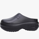 Women's Solid Color Platform Muels, Trendy Closed Toe Slip On Chef Work Shoes, Lightweight Anti-Slip Sandals