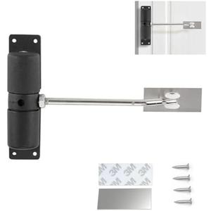 Automatic Door Closer, Quiet and Safety Spring Door Closer, Adjustable Tension Door Closers for Home, Easy to Install Door Spring for Self-Closing (Black)