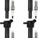 ECCPP UF651 4 ignition coils with 4 iridium Spark Plugs for Hyundai for Kia Elantra Tucson Forte Soul 2011 2012 2013 2014 2015 2016 2017 2018 2019 1.8L 2.0L L4 UF651 C1804