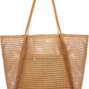 Iioscre Beach Bag for Women, Causal Hobo Pool Bags with Zipper Inner Pocket, Foldable Swim Tote Bag for Vacation Essentials