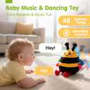 hahaland Tummy Time Bouncing Bee Toy for 6-12 Month, Musical Dancing Plush Bee Baby Toys 9 Month Old, Vibrating & Buzzing Bee Toy Gifts for 1 Year Old Boy & Girl