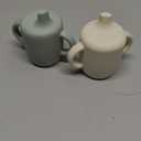 KIDSco. Silicone Sippy Cups (2 Pack)  Soft Spout & Open Training Cups for Babies 6+ Months | Easy Grip Handles, Unbreakable BPA-Free Silicone, Leak-Resistant, Dishwasher Safe (Green and Sandy Shore)