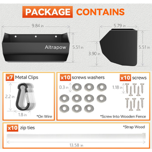 4.5 Quart Hanging Goat Feeder [Material of Metal] with Clips and Nylon Tie Wraps, Fence Feeder [Sturdy and Durable] for Goat, Pig and Dog, Blue, 4 Pack