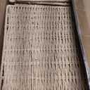 4 Pcs 12x12 Scalloped Wicker Storage Cubes - Woven Paper Rope Storage Baskets, Foldable Square Bins with Handles, Collapsible Containers for Shelves, Closets, 11.8×11.8×11.8"