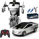 Remote Control Cyberpickup Toy Transform Robot Toy for Boys Girls 2.4Ghz RC Car 2 in 1 Transforming Truck with Light Effect 1/24 Vehicle 360 Rotation Car Birthday Charistmas Gifts for Kids, Large