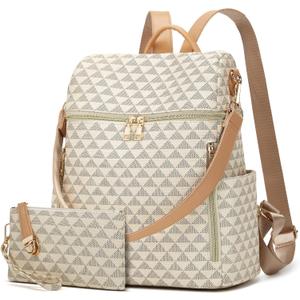 Makes Backpack Purse for Women PU Leather Travel Satchel Handbag Convertible Design Bag with Purse 2 Piece