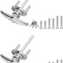 Garage Door Lock T-Handle Locks Latch Replacement Parts -2pack | Mounting Hardware Included,with 4 Keys，Fit 1-3/8" to 2" Thick Doors, T-Handles Locking Set for Garage Door