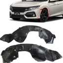 Front Left and Right Side Fender Liner Compatible with Honda Civic 2016 2017 2018 Replace# 74151TBAA00 74101TBAA00 HO1248158 HO1249158 Front Fender Wheel Splash Set