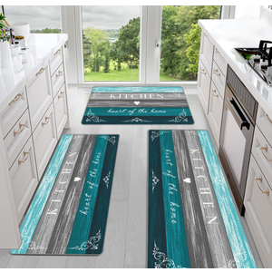 Sofort Farmhouse Kitchen Rugs Set of 3, Non Slip Washable Kitchen Mats for Floor Kitchen Runner Rug, Rugs for Kitchen Floor, Hallways, Entryway, Laundry