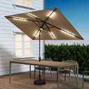 C-Hopetree Rectangular Outdoor Patio Market Umbrella with Solar LED Lights 6.5 x 10 ft