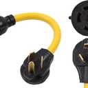 ONETAK NEMA 10-30P to L14-30R 120V/240V 30 Amp to 3 Prong Male Plug 4 Prong Twist Lock Female Outlet Recepacle Welder Welding RV Dryer Power Cord Adapter