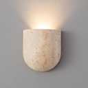 Natural Travertine Wall Sconce, Modern Stone Wall Lamp with G9 5W LED Bulb, 3000K Warm White Minimalist Wall Light Fixture for Bedroom, Bathroom, Living Room, Hallway, Stairwell
