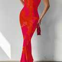 PRETTYGARDEN Women's 2026 Summer Floral Spaghetti Strap Maxi Dress Stretch Sexy Bodycon Dress Backless Slip Long Dresses (L)
