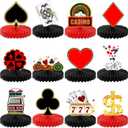 KatchOn, Casino Theme Party Decorations - Pack of 12 | Clubs and Spades Honeycomb Centerpieces | Casino Party Decorations | Poker Centerpieces for Tables | Casino Theme Party Decor Supplies Boys Girls