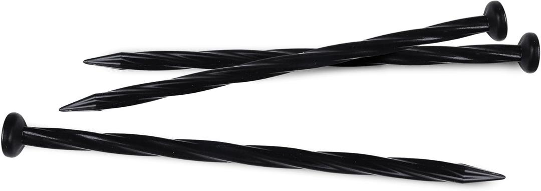 EasyFlex 8-Inch Nylon Spiral Landscape Edging Anchoring Spikes, 143 Count, Black