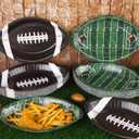 durony 50 Pieces Football Serving Trays 11.5 Inch Football Shaped Party Oval Paper Plates Disposable Paper Plates for Birthday Party and Game Day Decorations