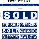 Juexica 8 Pcs Real Estate Rider Signs 24 x 6 Inch Coming Soon, for Sale, Pending, Sold Waterproof Signs Rider Real Estate with Different Messages (Blue with White)