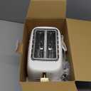 West Bend Timeless 2-Slice Toaster with 7 Browning Levels, Bagel/Waffle/Defrost Settings, High-Lift Lever, Anti-Jam, Easy-Clean Crumb Tray, 2-Slice, White/Gold