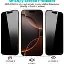 PEHAEL 3+3 Pack for iPhone 16 Pro Max Privacy Screen Protector with Camera Lens Protector Full Coverage Anti-Spy Tempered Glass Film 9H Hardness Easy Installation Bubble Free [6.9 inch]
