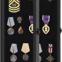 Verani Pin Display Case - 12x18 Collection Display with Tempered Glass Door for Medals, Tags, Jewelry, Gifts, Ribbons, Collectibles, Black