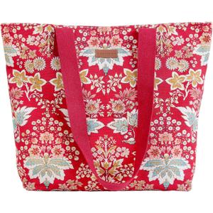 Maison d' Hermine Canvas Tote Bag for Women Cotton Canvas Reusable Shoulder Grocery Bags Handle Travel Easter Gifts (54 - Marquise - Red)